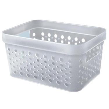 Imagem de Cesto Organizador Trama Rattan s/Tampa 4,5L Multiuso Plástico - Usual 
