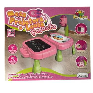 Imagem de Mesa Infantil 2 em 1 com Projetor e Lousa Rosa