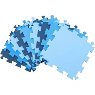 Imagem de Kit 6 Placas Tatame Infantil Azul 50x50x10mm | Conforto, Segurança e Diversão para o Espaço das Crianças