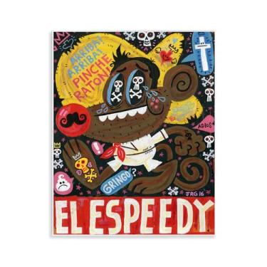 Imagem de Stupell Industries Arte de placa de parede El Speedy Culture Collage, design de Jorge R. Gutierrez, 14 x 11