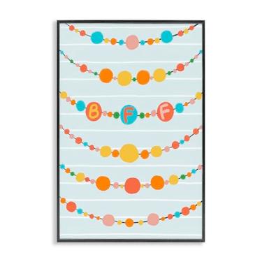 Imagem de Stupell Industries Arte giclée emoldurada branca com contas da amizade, design de Connie Summers, 76 x 50 cm