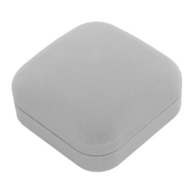 Imagem de SUNGOOYUE Pequena Caixa de Joias de Veludo, Brincos Requintados Cinza Claro, Pingentes, Pulseiras, Colares, Expositor de Joias, Caixa de Armazenamento para o Natal, Dia das Mães, Formatura (Caixa de