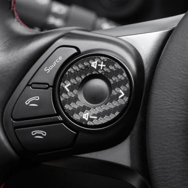 Imagem de BETTERHUMZ Capa de botão de volante de carro compatível com Toyota GR86 para Subaru BRZ 2021 2022 2023 2024 2025 para Alcantara Adesivo de decoração de couro de carbono acessórios interiores (couro de