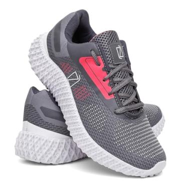 Imagem de Tênis Feminino Lorenzzo Lopez | Leve e Confortável | Para Corrida, Caminhada e Academia | Nylon Respirável | Solado Antiderrapante (Cinza, BR, Adulto, Numérico, 37)