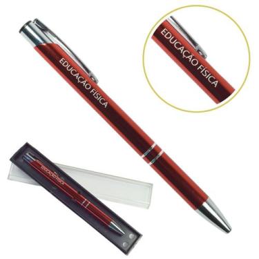 Imagem de Caneta Personalizada Cursos Metal Profissional Coloridas Educação Físi