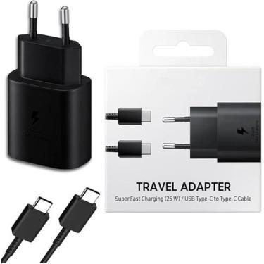 Imagem de Carregador Completo Turbo Tipo C Compatível com Samsung Fonte 25w e Ca