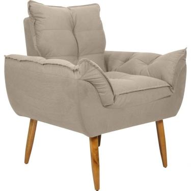 Imagem de Poltrona Decorativa Tóquio 1 Lugar Suede Bege Matrix