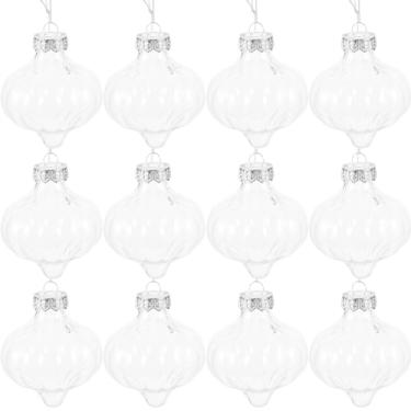 Imagem de Didiseaon Enfeites de Natal em gota de água de plástico transparente, 12 peças, bolas de enchimento para árvore de Natal, bolas de plástico transparente para decoração de casa e festa de casamento