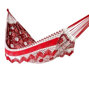 Imagem de Rede De Descanso Dormir Casal Luxuosa Premium Gigante (VERMELHO BRANCO PREMIUM)