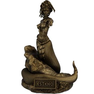 Imagem de Estátua Esteno Mitologia Grega Estatueta - Górgona - Versão 3 (Cor Ouro Velho)