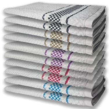 Imagem de 10 Panos De Prato Atoalhado Felpudo Premium Az+vm+rx+mr+pr