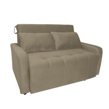 Imagem de Sofá Cama Para Sala De Estar Amora New Suede - Bege Bege
