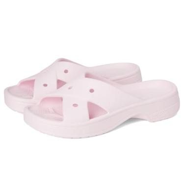 Imagem de Crocs Sandálias femininas com tiras cruzadas, Leite rosa, 39