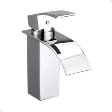 Imagem de Torneira Banheiro Lavabo Cascata Bica Baixa Monocomando Inox