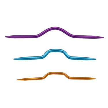 Imagem de DGHAOP 6 peças de agulhas de crochê dobradas de alumínio DIY ferramenta de tricô acessórios de costura três tamanhos