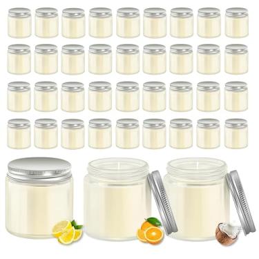 Imagem de ACITHGL 36 velas pequenas perfumadas de 118 ml, pequenas velas perfumadas, aromaterapia, lembrancinhas ideais para festa de aniversário de casamento (limão, cítrico, leite de coco, prata)