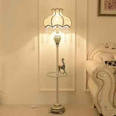 Imagem de Luminária de chão retrô americana, estilo europeu, luxuosa, para sala de estar, quarto, escritório, casa de campo, decoração de interiores, sofá (Estilo 14, 1 unidade)