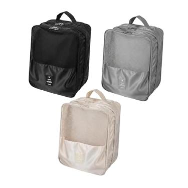 Imagem de predolo Conjunto de 3 Bolsas Organizadoras para Sapatos, Artigos Esportivos e Artigos de Higiene Pessoal com Zíper para Viagem, Ideal para Tênis e Ciclismo.