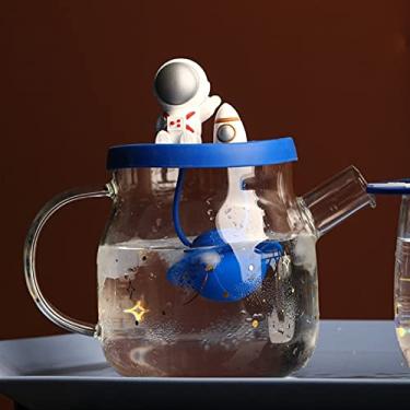 Imagem de Jarros de chá gelado de vidro com desenho animado bule de chá com filtro, chaleira de água fria, caneca de leite resistente ao calor, jarro de água (cor: A) (B)
