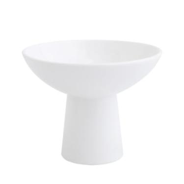 Imagem de Cesta de frutas cestas de armazenamento de frutas tigela de frutas de cerâmica tigela de frutas branca para balcão de cozinha, tigela de pedestal branca para decoração tigela de frutas prato de frutas