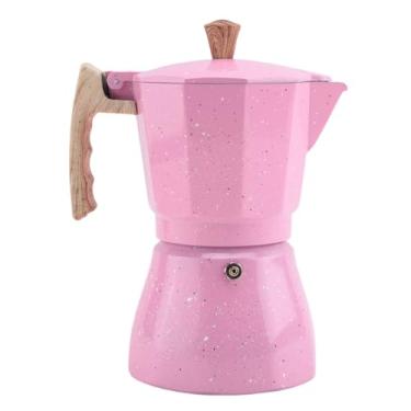 Imagem de Hubceuo Cafeteira Latte Mocha Italiana Moka Espresso Cafeteira Cafeteira Panela Fogão Cafeteira 300 ml Rosa
