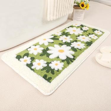 Imagem de Molesun Tapete de banho floral, tapete de banheiro antiderrapante macio tapete de microfibra bonito tapete de banho para crianças, tapete grosso absorvente de água para quarto, cozinha, decoração de