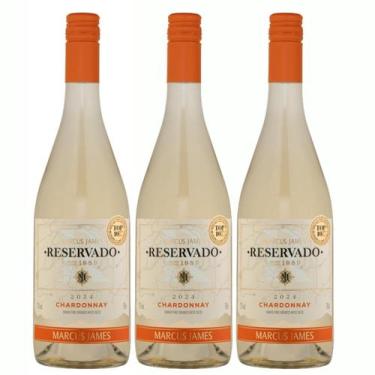 Imagem de Kit 3 Vinho Branco Chardonnay Marcus James 750ml Vinicula Aurora