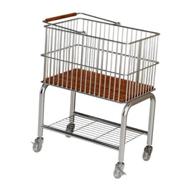 Imagem de KiBcsLic Carrinho de roupa com rodinhas, organizador multifuncional e prático para mobilidade, cesto de roupas para sala, casa, comercial, sala de estar, Prata