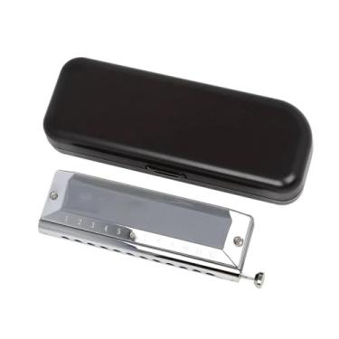 Imagem de Gaita profissional prata cromática 12 furos 48 notas capa de aço inoxidável grau profissional