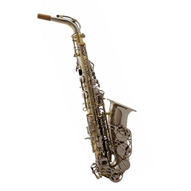 Imagem de Saxofone profissional alto E-Flat Bright Nickel Keys Cupronnickel para iniciantes