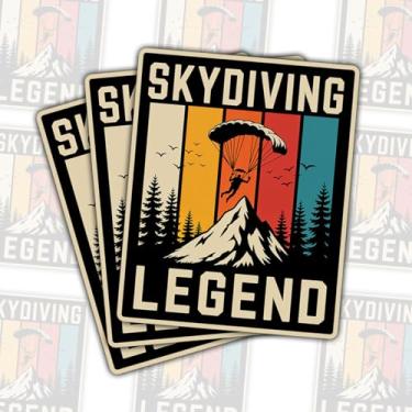 Imagem de 3 peças adesivos lendários de paraquedismo, adesivos de vinil de salto de paraquedas para laptop, caderno, diário, garrafa de água, carro, presente para adolescentes, atletas, estudantes, aventura 7,6