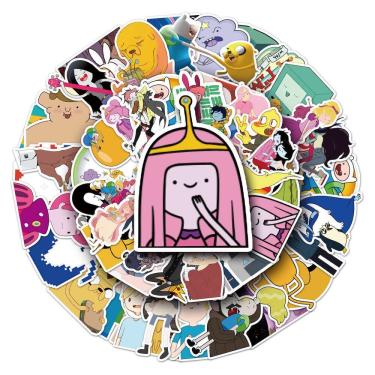 Imagem de Adesivos Adventure Time with Finns Jake Anime 50 unidades de PVC