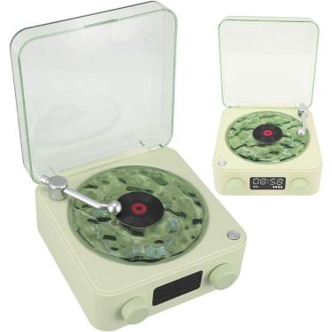 Imagem de Caixa De Som Toca Disco Vinil Vitrola Bluetooth Cartao Tf Usb Recarregavel Luminaria Musical Rgb Led Iluminaçao