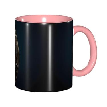 Imagem de Zeraoke Nota musical dourada com estampa de estrela brilhante caída canecas de café criativas, personalizadas, presente para família, tamanho de 325 ml, unissex