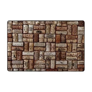 Imagem de Zeraoke Tapetes de área de cortiça de vinho para sala de estar de 1,2 x 1,8 m, tapete macio e moderno, tapetes felpudos antiderrapantes para decoração de casa, tapete lavável para quarto, jantar,