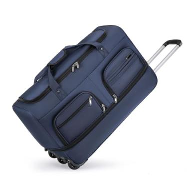 Imagem de Bolsa esportiva expansível com rodas, mala dobrável de 50 cm, 61 cm, 71 cm, bolsa de viagem resistente à água, Azul, 28in, Moderno