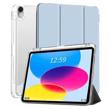 Imagem de SFFINE Capa para iPad (A16) 11ª geração 11 polegadas 2025/iPad 10ª geração 11 polegadas 2022, capa magnética inteligente com suporte para lápis, parte traseira transparente transparente, despertar