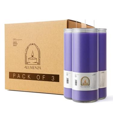 Imagem de Alumenza Vela de 7 dias em frasco de vidro – Cera de parafina sem cheiro de queima limpa – Velas grandes e altas de oração devocional para casa, igreja, memorial, ritual, feitiço e batismo, pacote com