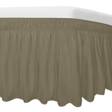 Imagem de Saia de cama descontraída para cama queen-size ou king-size, 45 cm Dro