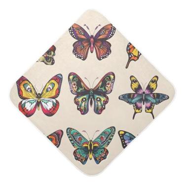 Imagem de Toalhas de bebê com capuz ultra macias absorventes toalhas de banho borboletas musselina algodão toalhas de banho para recém-nascidos bebês 76 x 76 centímetros