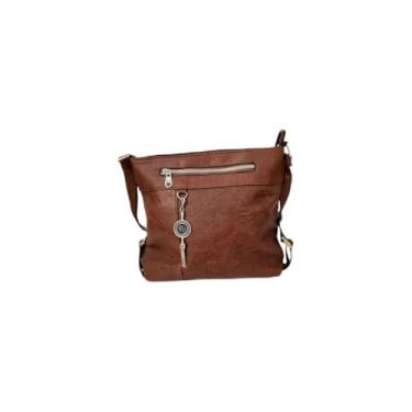 Imagem de Bolsa Feminina Transversal com Alça em Corda, Marrom, Couro Sintético, 26x20x8 cm, Alça Ajustável, Design Minimalista