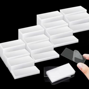 Imagem de LECEHIVO Pacote com 1200 etiquetas de plástico, porta-etiquetas transparentes, divisórias de livros, marcadores de plástico para sala de aula, escritório, prateleira de armazenamento (6 x 3 cm)