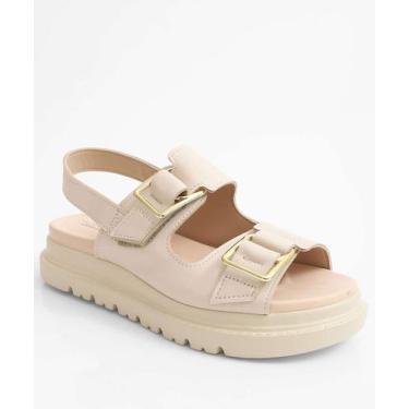 Imagem de Sandália Flatform Feminina Fivela Modare Bege-18121, Bege, 35