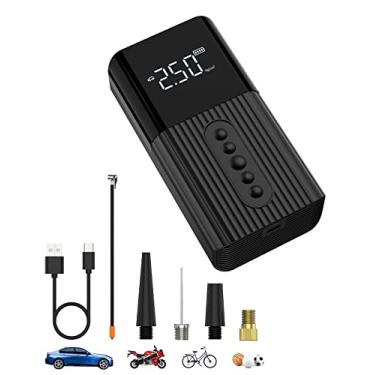 Imagem de Bomba de Ar Elétrica D15L Compressor Recarregável Portátil Inflador Pneus com LCD Digital Luz Emergência LED 150 PSI Aut