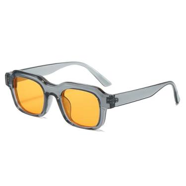 Imagem de Óculos de Sol UV400 - Armação Pequena Transparente Cor Jelly Estilo Punk para Homens e Mulheres, Esportes ao Ar Livre, Corrida e Ciclismo, Cinza e Amarelo