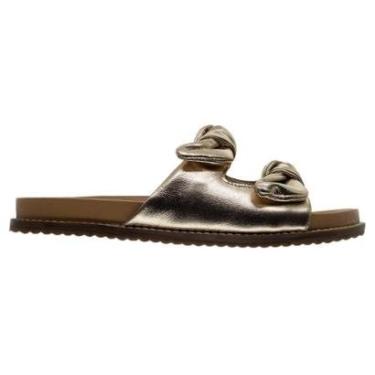 Imagem de Sandália Rasteira Feminina Ana Laura 25095 Ouro-Feminino