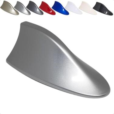 Imagem de Antena Tubarão Shark com Sinal de Rádio FM AM Multimarcas Ideal para Carros com Teto Curvo (Prata)