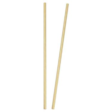 Imagem de PATIKIL 2 peças de hastes redondas de latão, 6 mm de diâmetro. 26 cm / 10,24 polegadas de comprimento H59 barras de metal sólido para artesanato DIY joias chapeamento reparação aula de ciência, bronze