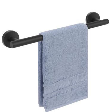 Imagem de Livabber Barra de toalha de banho, toalheiro de aço inoxidável 304, suporte de toalha resistente montado na parede para acessórios de banheiro, cozinha (40,6 cm, preto)