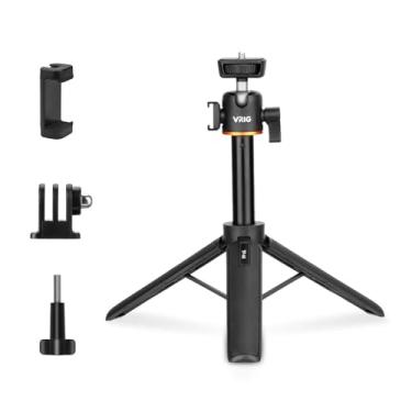 Imagem de Mini tripé para câmera de celular, mesa de mesa de 53 cm, haste de extensão Vlog com clipe de telefone, cabeça esférica de 360°, sapata, para iPhone DSLR Webcam, Go Pro, Insta 360, acessórios de ação